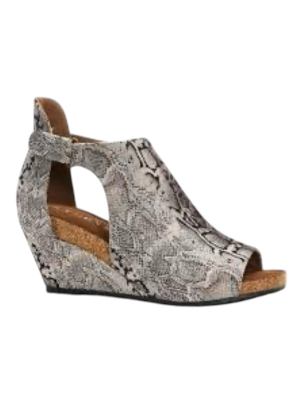 Corkys Sunburst II Black Snake Wedge Shoes  size 8